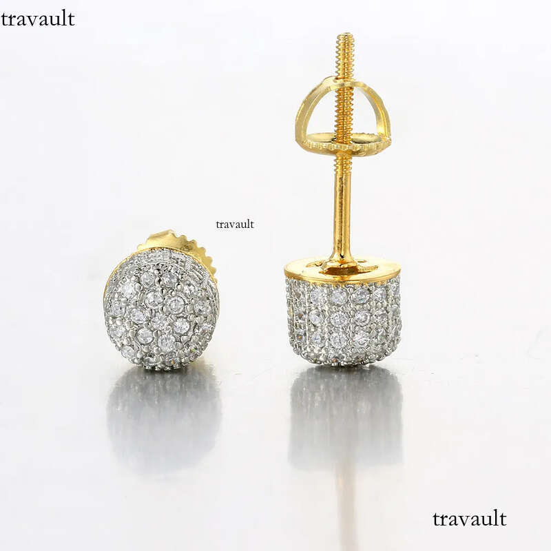 HipHop Half Round Thread Earrings for Women Micro Set AAA Zircon Party Banquet Womens Jewelry
