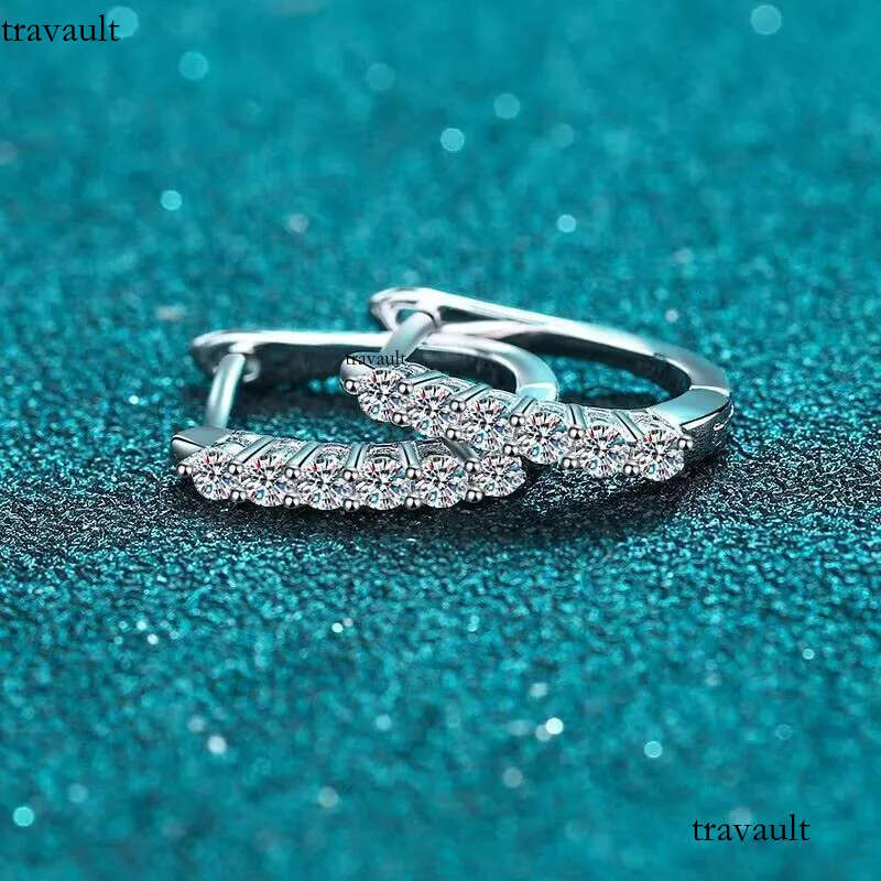 DHCollections Sier Hoop Earrings with Classic Sparkle Stones for Women Minimalist Daily Wear