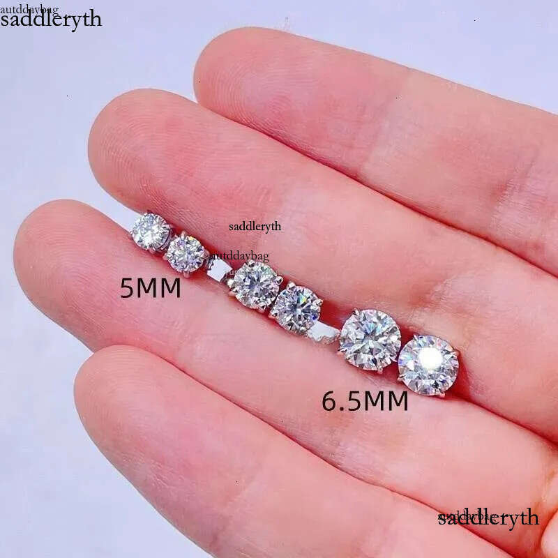 Affordable Price Screw Back VVS Moissanite Hip Hop S Sier 10K 14K Gold Dia Round Solitaire Stud Earrings d1