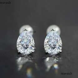 Zuanfa Best Selling Jewelry 1ct-3ct d Lab Pear Moissanite Dia Popular Sterling Sier Mens Stud Earrings