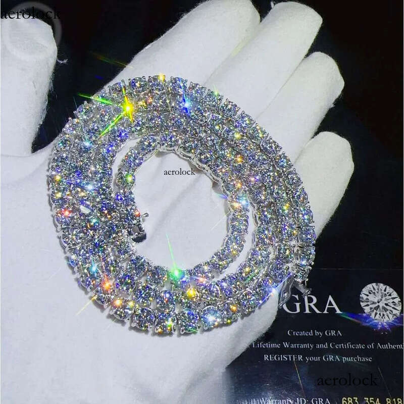 Moissanite Tennis Bracelet Necklace for Man Women Sterg White Gold Plated VVS Lab Dia tenis Iced Out Chain Choker Designer jewelry Charm Bracelets