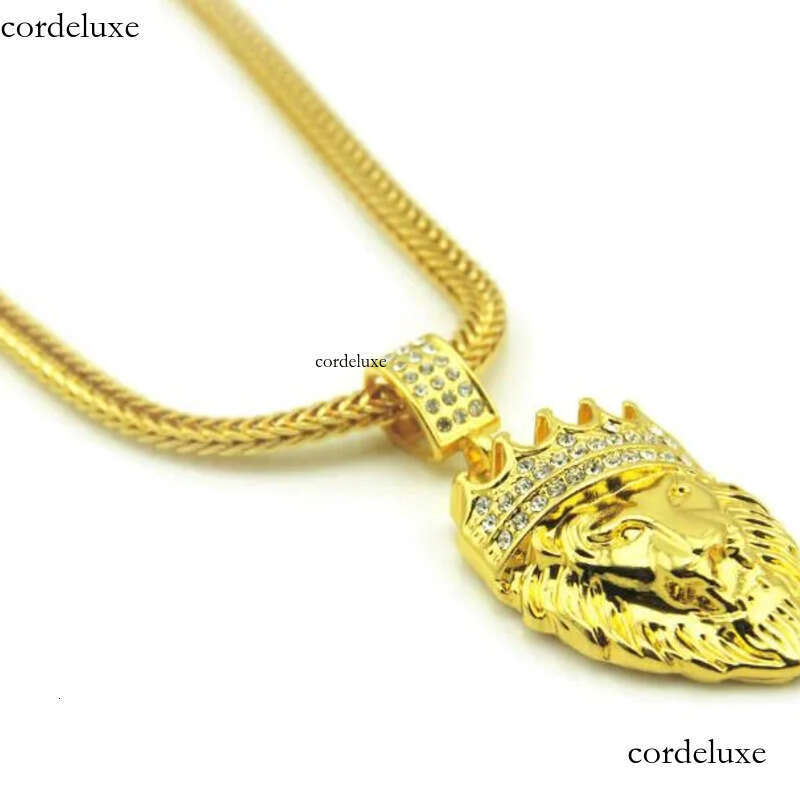 Hot Mens Hip Hop Jewelry Iced Out Plated Fashion Bling Lion Head Pendant Men Necklace Gold Filled For Gift/Present GB1513 34