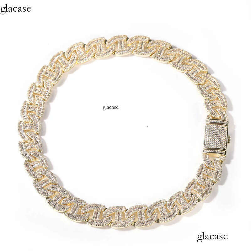 New zirconium hip hop personalized heavy duty full dia box buckle high quality men's necklace wholesale b0