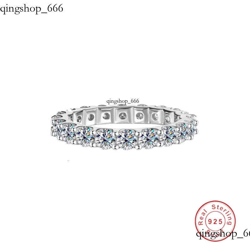 2024 Sparkling Gorgeous Handmade Full Round Cut Moissanite Dia Gemstones Wedding Rings Pure 100% Sterling Sier Party Eternity Women Band Ring Gift 13