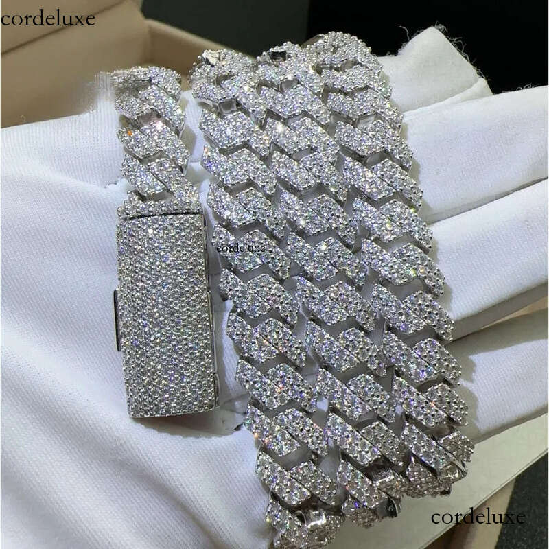 Top Designer Pendant For Men Fine Swan Pass Dia Watch Necklace Jewelry Sier 14Mm Cuban Link Chain Moissanite 328 90