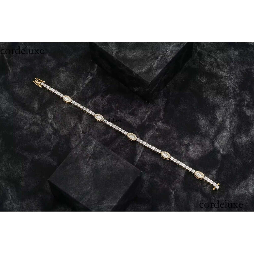 Sophisticated Fully Iced Out Moissanite Dia Tennis Bracelet with Sparkling Elegant for Sale c0