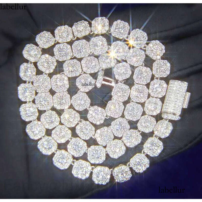 Necklace bracelet Moissanite Dia Custom Vvs Cuban Link S Sier 8mm 12mm Large Tennis Chain Solid Back Hiphop a4