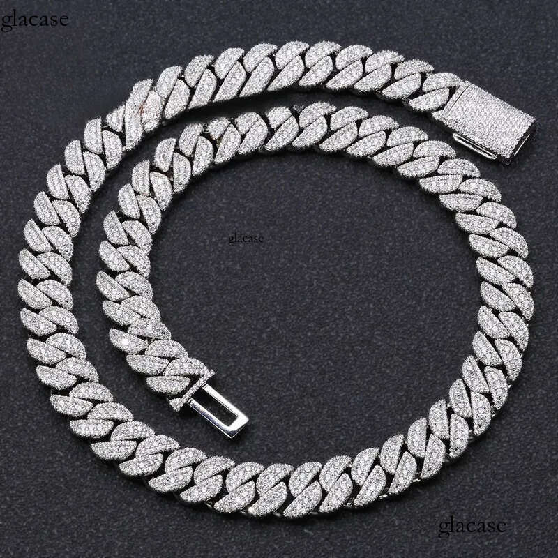 NUOYA 14MM Miami Cuban Link Chain Necklace Custom Iced Out Dia Sier Plated Hip Hop Jewelry 91