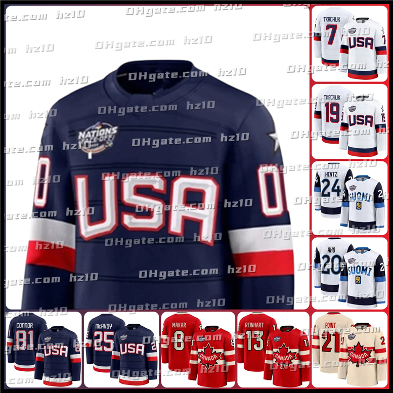 2025 4 Nations Face-off USA Hockey Jersey Jack Hughes Tkachuk Eichel Jeremy Swayman Customs jerseys MEN WOMEN YOUTH 5XL 6XL