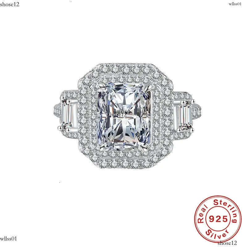 pass dia tester 3CT VVS1 D color moissanite rings designer for women sterling sier love girl wedding engagement ring jewelry woman gift with box