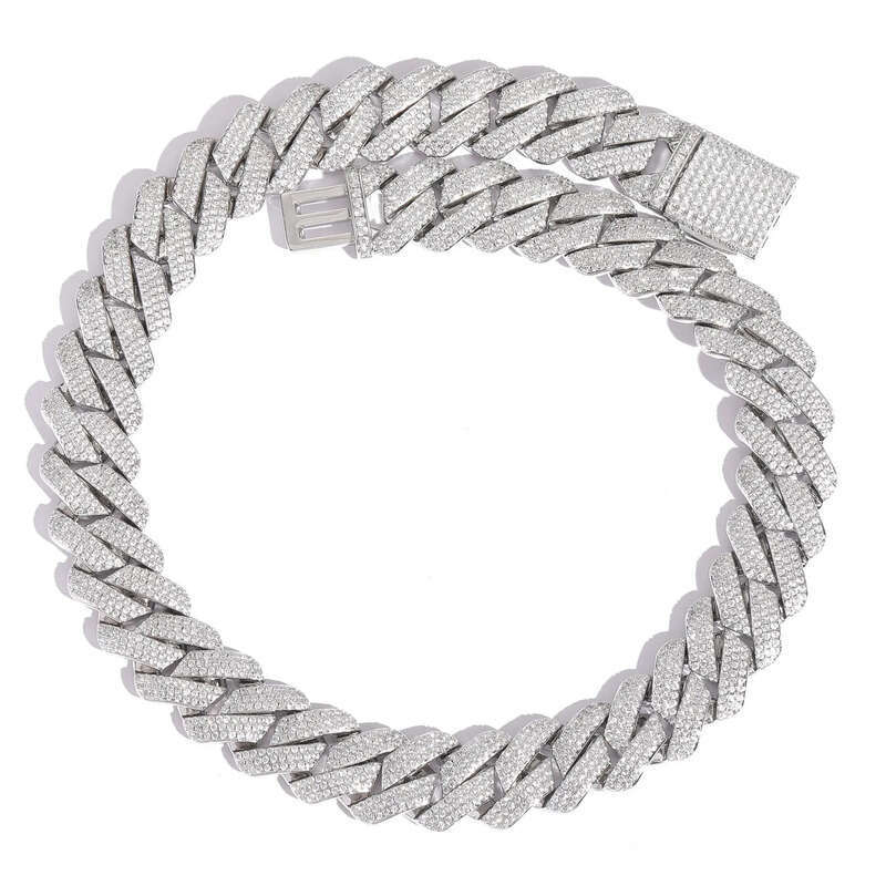 bracelet designer jewelry necklace cuban link chain Gra Certificated Vvs Moissanite 20mm Pure Sterling Sier Necklace Chains Iced Out chains for men gi