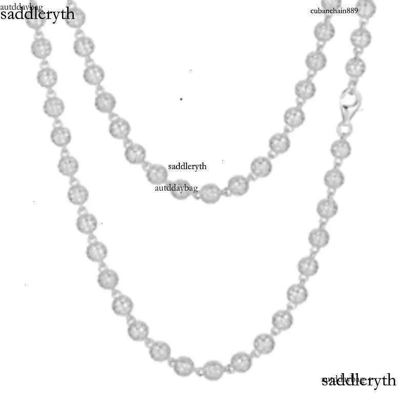 New Hip Hop Jewelry Rapper's 5mm Sterg Sier VVS Moissanite Dia Iced Out Bead k Chain Necklace For Men fc