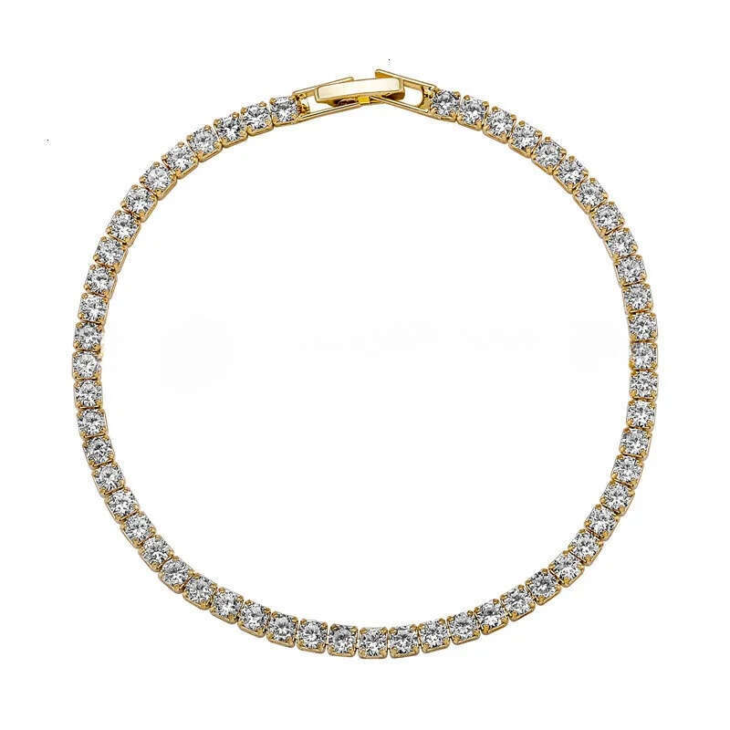 gold man iced out tennis bracelet chain vvs moissanite Sier Womens Bracelets Designer Copper White Dia Chains Bangles HipHop Jewelry