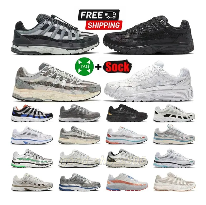 designer P6000 P 6000 Triple Black White Khaki Wolf Grey Metallic Womens Outdoor Sports Trainers Casual mens shoes sneakers