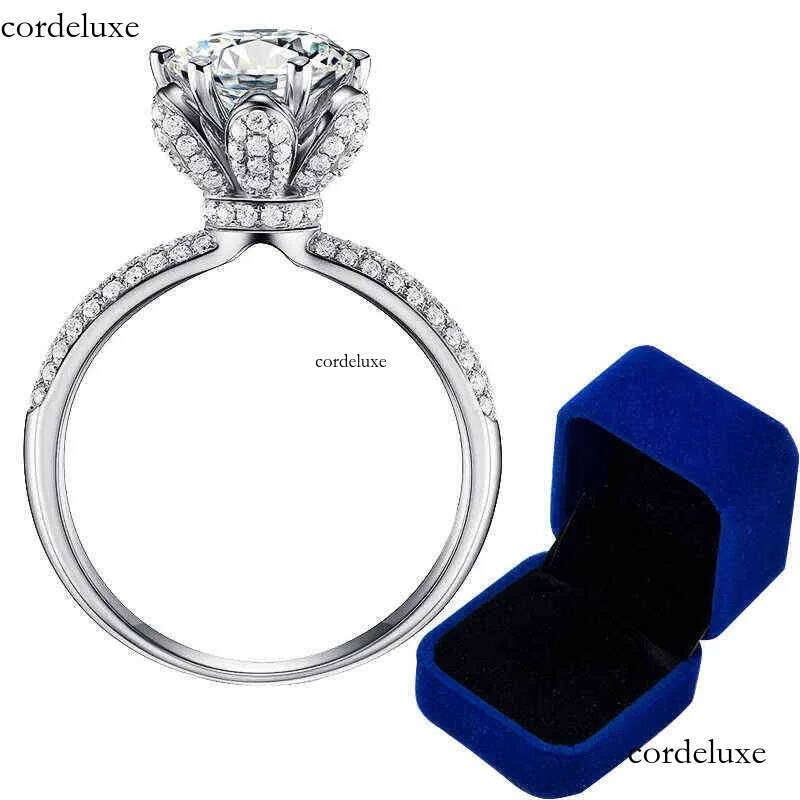ring Custom Name Certified 5 Carat Dia Engagement Ring Women 14K White Gold Sterg Sier Bridal Moissanite Rings Wedding Band b6