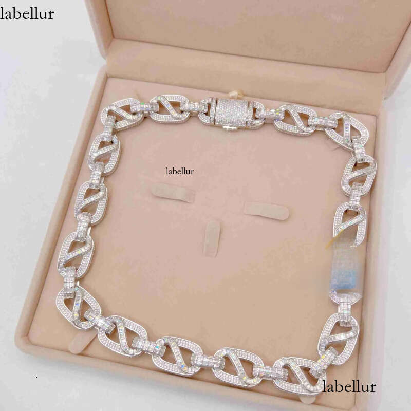 American Custom Hip Hop Fine Jewelry Necklace Bracelet Sier Iced Out Vvs Moissanite Dia Cuban Link Chain b5