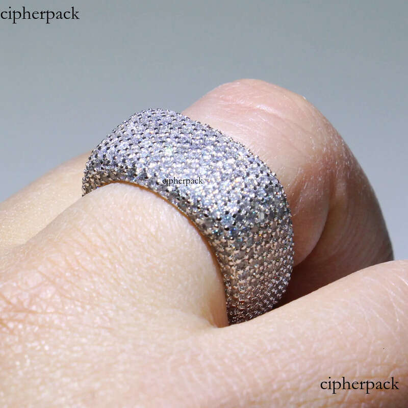 Stunning New Arrival Jewelry Sterling Siler Full Micro Pave White Sapphire CZ Gemstones Women Wedding Engagement Finger Ring 7d