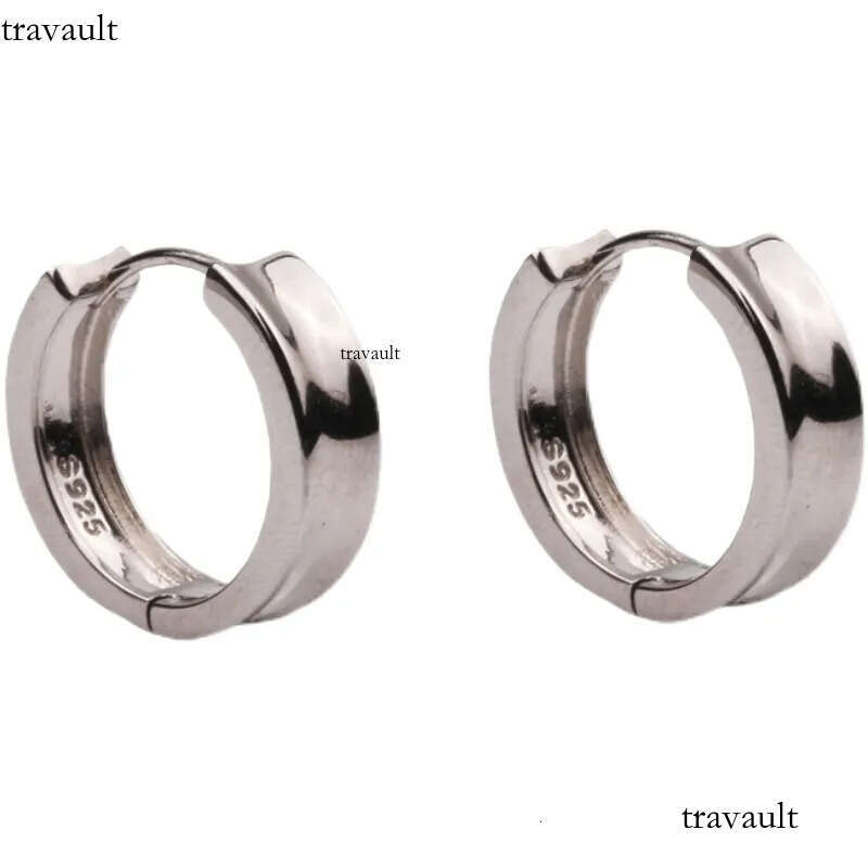 Original Sterling Sier Stud Concave Earrings Womens Simple Neutral Trend Cold Style Fashion All-Match Jewelry Accessories