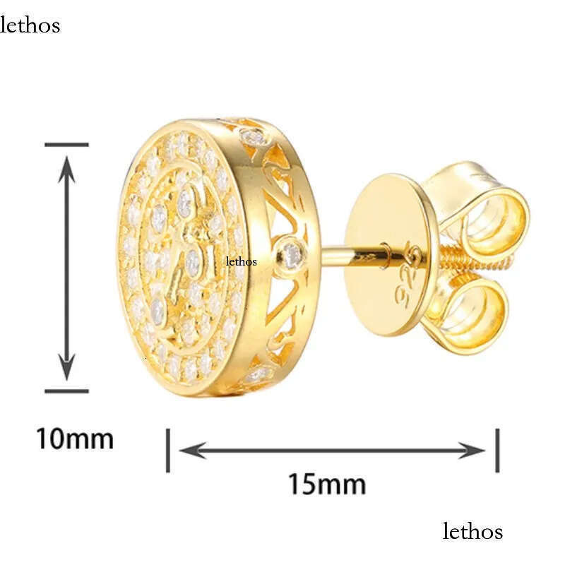 Top Selg Pass Dia Tester Fine Jewelry Sier Cross VVS Moissanite Stud Earrings for Men Women Gift 0a