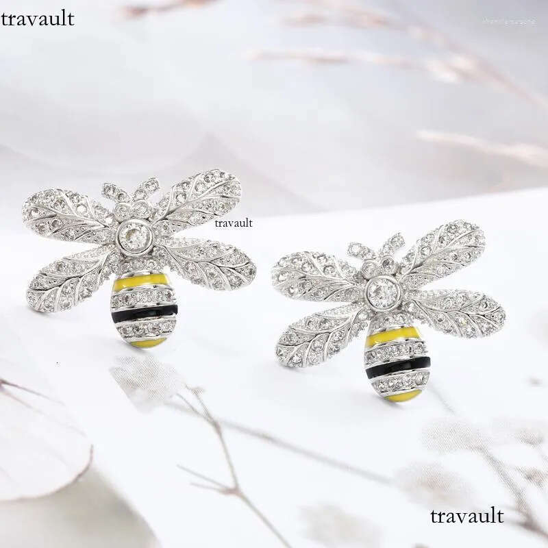 Stud Earrings REETI Sterling Sier Bee Zircon For Women 2023 Trend Personality Lady Fashion Jewelry