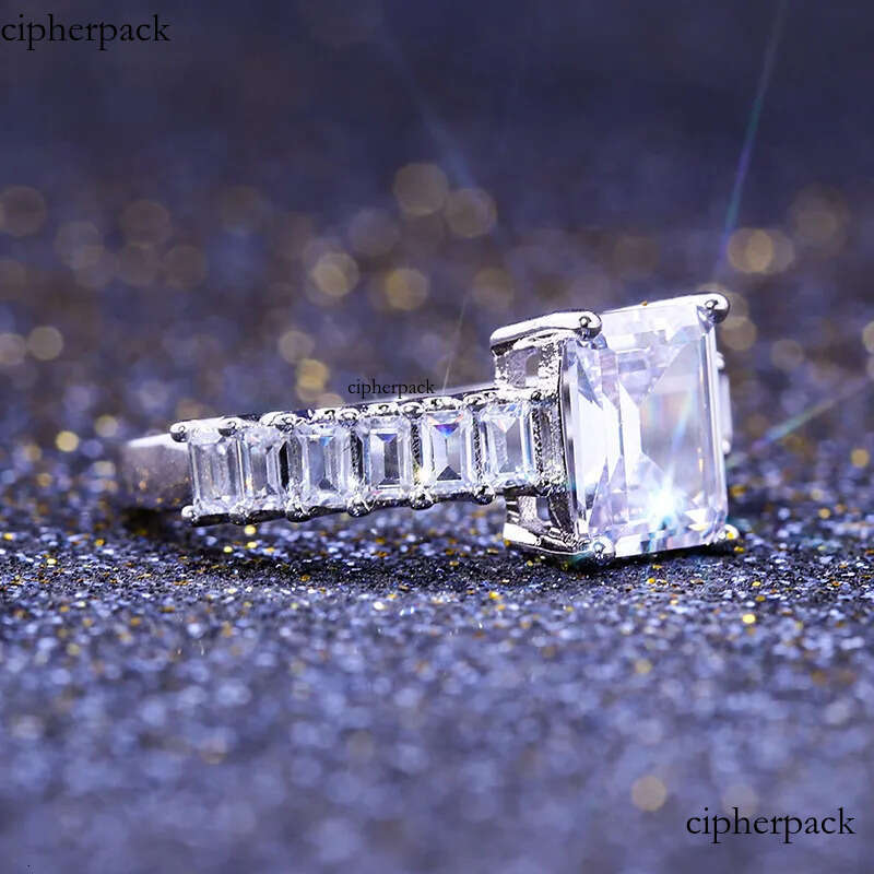 Rulalei 2024 Choucong Brand Wedding Rings Jewelry Sterling Sier Princess Cut 5A Cubic Zircon CZ Dia Gemstones Party Women Band Ring Gift 84