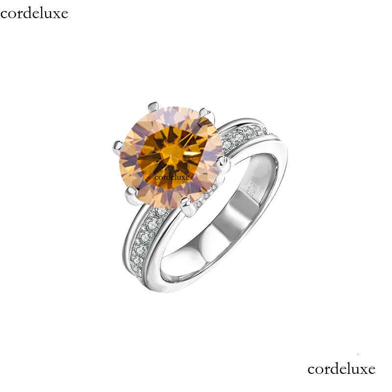 Ladies Sterling Sier 3ct 5ct VVS Moissanite by Dia Test Wedding Crown Nail Ring Designer jewelry 1b