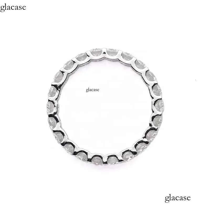 Popular Gold Plated 2mm 3mm Sterling Sier Eternity Moissanite Band Ring 76