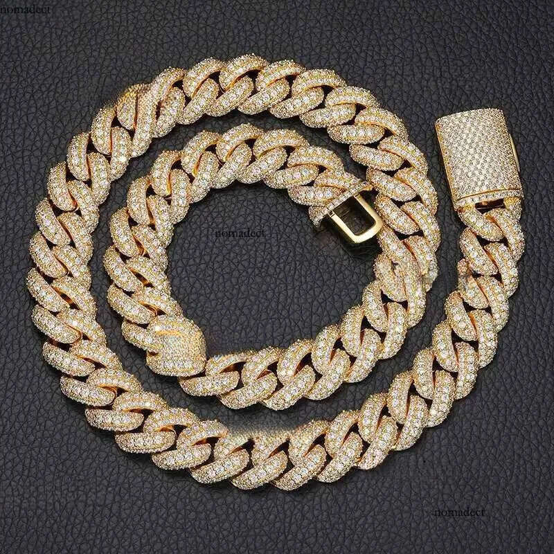 designer jewelry moissanite Pendant Necklaces Jewelry Hip Hop Rose Gold Custom Made Name Clasp Miami VVS Moissanite Dia cuban k iced out chain 62