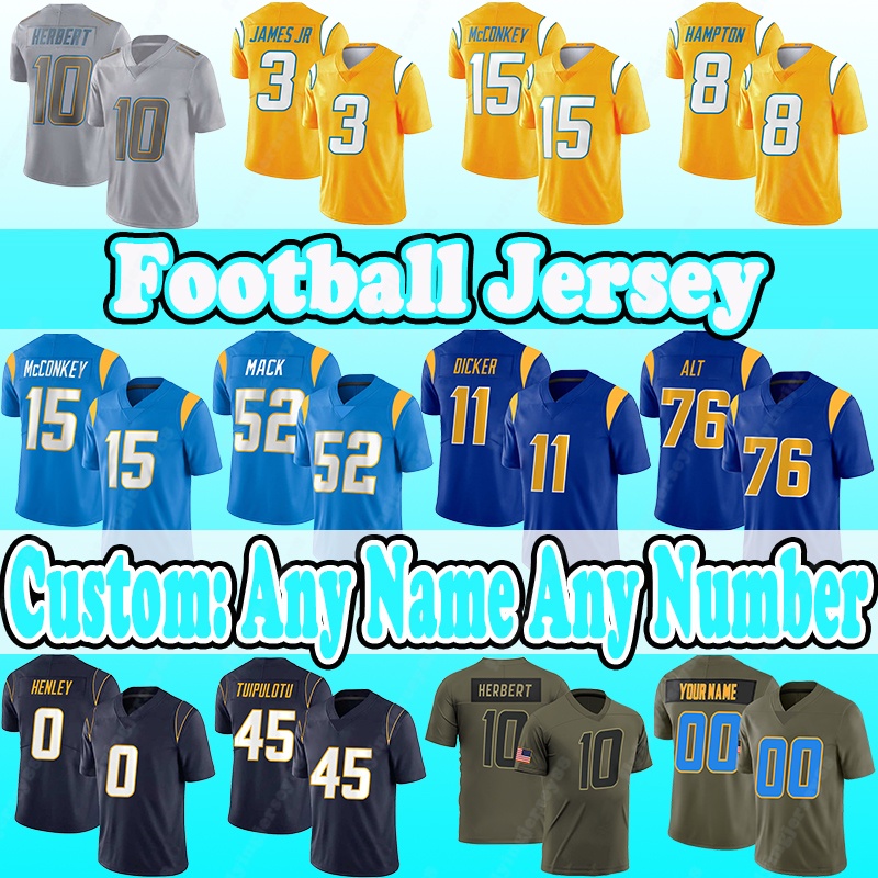 2025 New Football Jerseys 15 Ladd McConkey 10 Justin Herbert 3 Derwin James Jr 22 Najee Harris 9 Tre Harris 29 Tarheeb Still 54 Kyle Kennard 5 Trey Lance 63 Kaltenberger