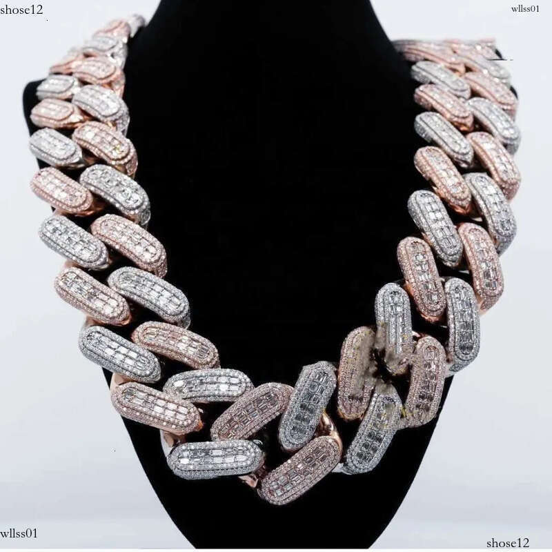 pendant cuban k moissanite chain Necklaces Iced Out Pass Dia Tester Sterg Sier Necklace Vvs Moissanite necklace chains for men