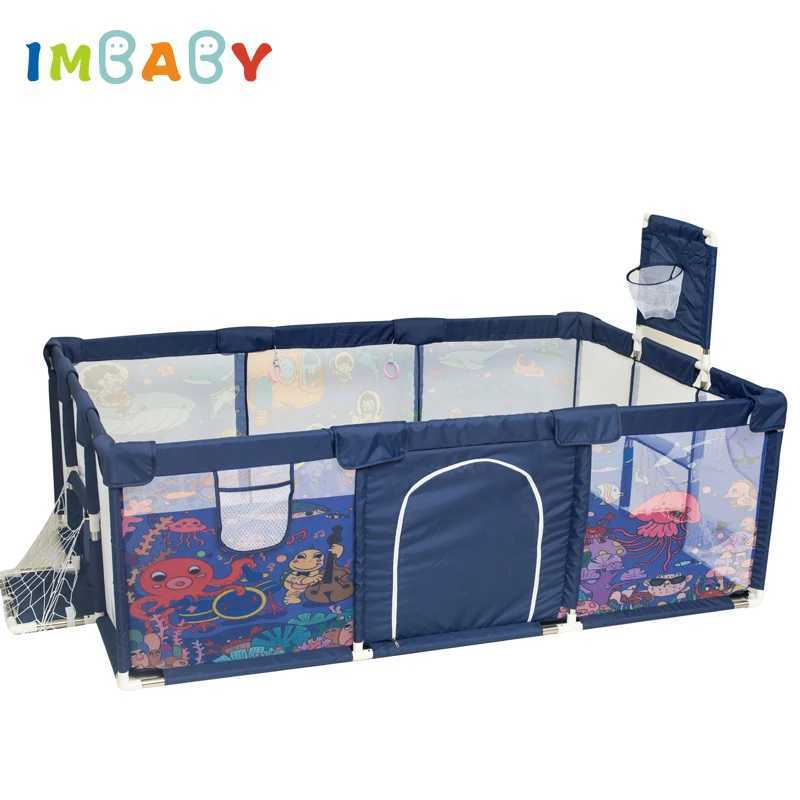 IMBABY New Playpen for Children Cartoon Baby Palypens Basketball Baby Playground Fence for Child Safety Barriers Baby Dry Pool C250929