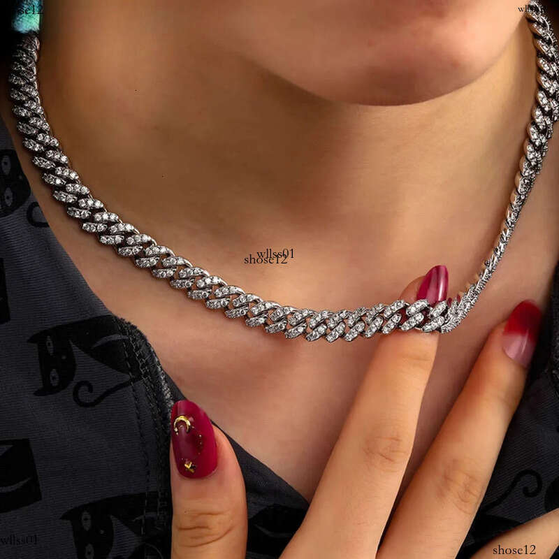 Dropshipping Punk Men Jewelry 8mm Gold Plated Sterling Sier VVS Moissanite Dia Iced Out Cuban Link Chain Necklace