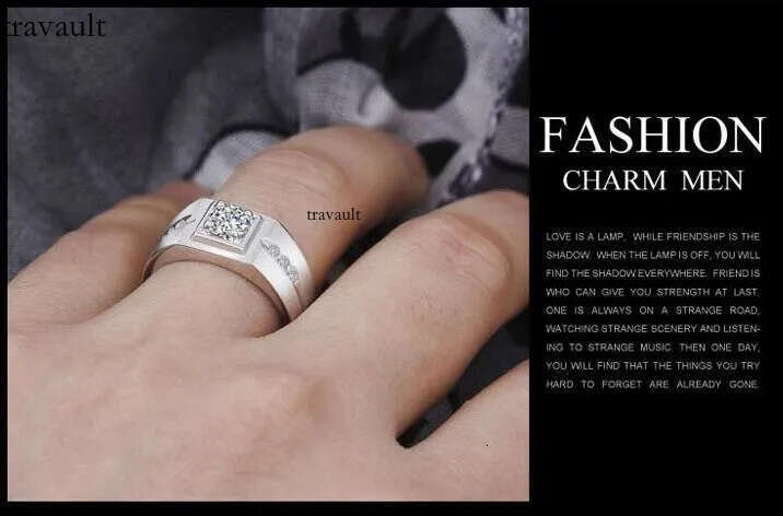 2018 New Arrival Sparkling Fashion Jewelry Sterling Sier Solitaire White Topaz CZ Dia Women Men Wedding Band Ring Gift