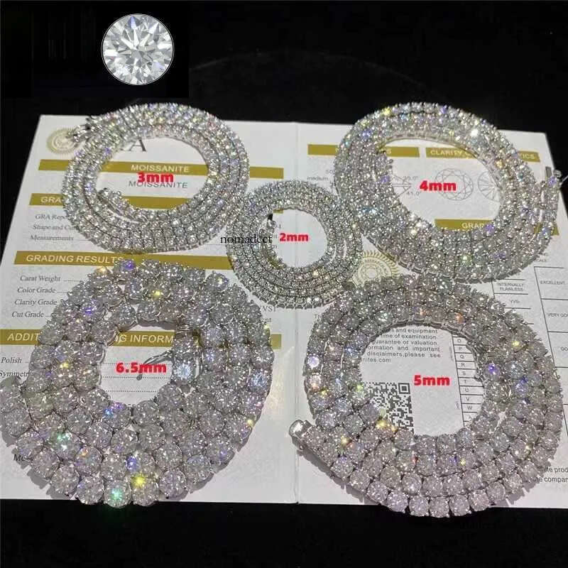 Fine jewelry sterg sier vvs moissanite necklace dia mossanite tennis chain 90