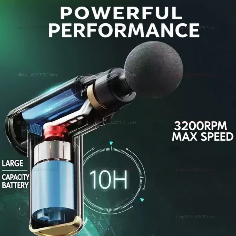 Electric Percussion Massage Gun Deep Tissue Muscle Relaxer Fascia Body Neck Back Pain Relief Fitness Recovery Tool for Shoulder 250930