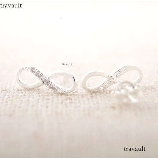 10 pairs - S036 small stud lovely simple infinite lucky Numbers figure 8 eight bolt earrings women holiday best g
