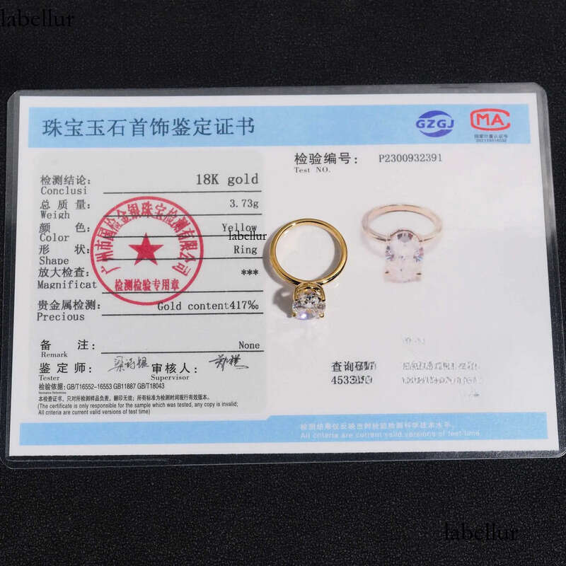 10K 14K Solid Real Gold Engagement Rings 4.5CT Oval D Color VVS Moissanite Dia Wedding Ring 36