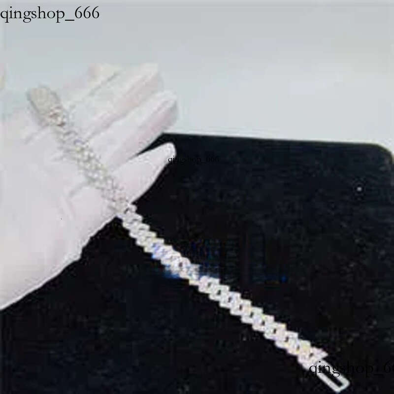 necklace moissanite chain 12mm 2 Rows Micro Paved Cuban Bracelet D VVS Lab Dia Link Iced Out Sier 89