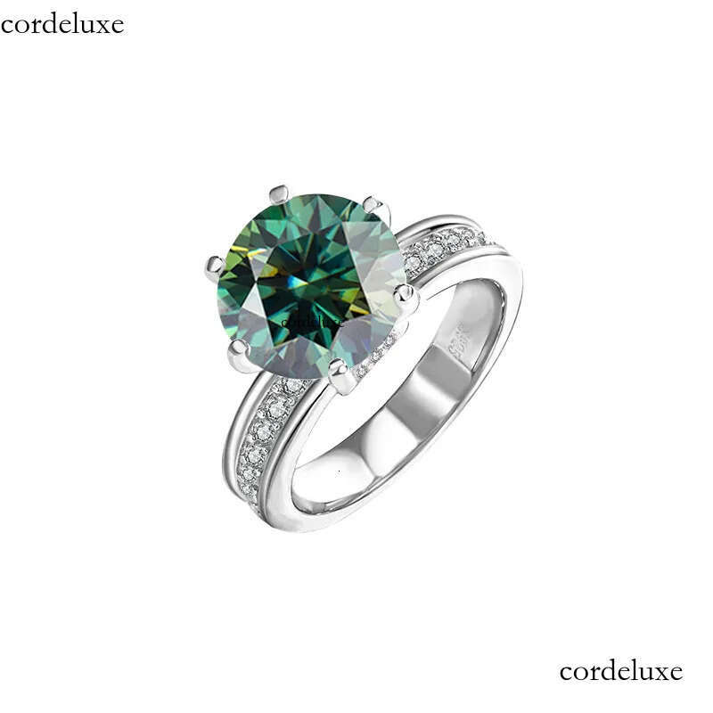 Ladies Sterling Sier 3ct 5ct VVS Moissanite by Dia Test Wedding Crown Nail Ring Designer jewelry 1b
