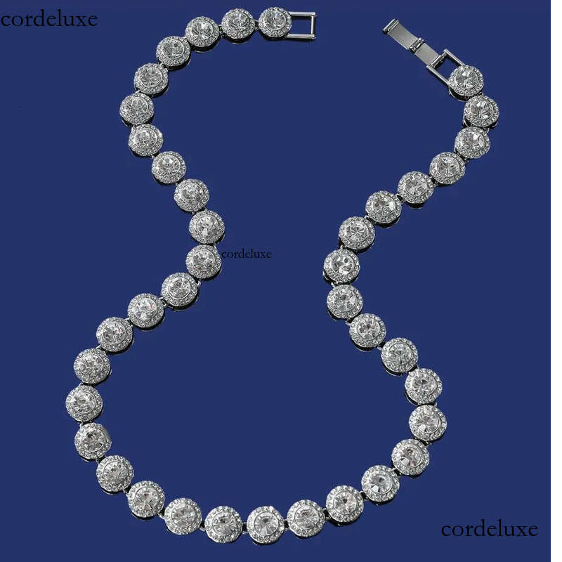 Dia designer for woman angelic iced out chain AAA beads moissanite jewelry plated sier necklace part wedding zh195 67
