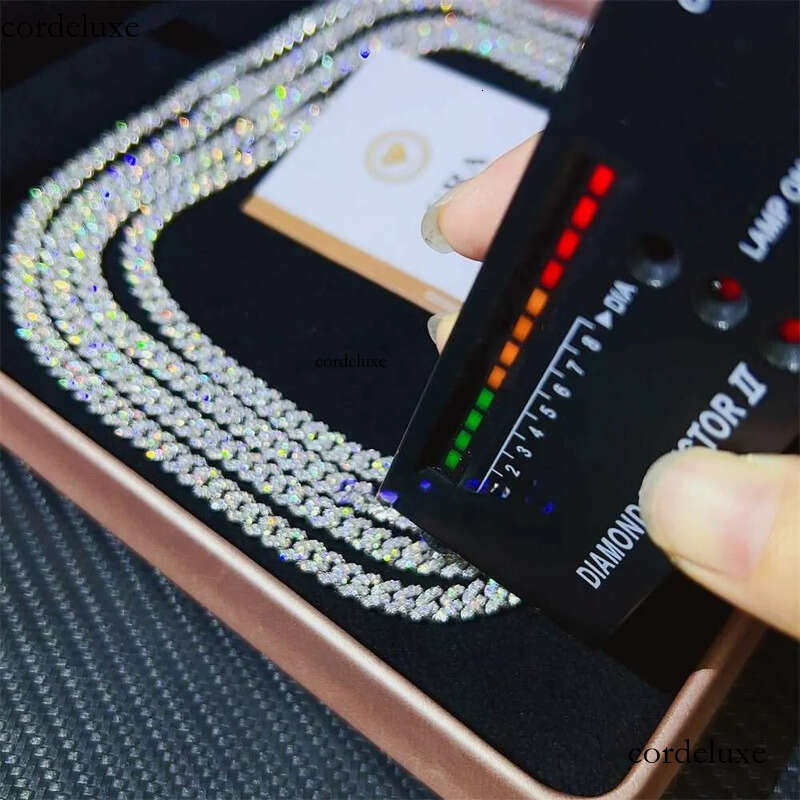 designer hip hop jewelry 8mm 16 18 20 22 inches link necklace VVS GRA Certified moissanite cuban chain de