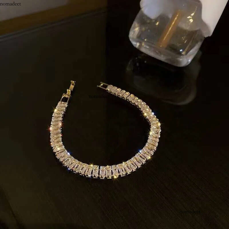 womens new gold tennis dia bracelet with zircon sier plated fashion accessory for gift 6c