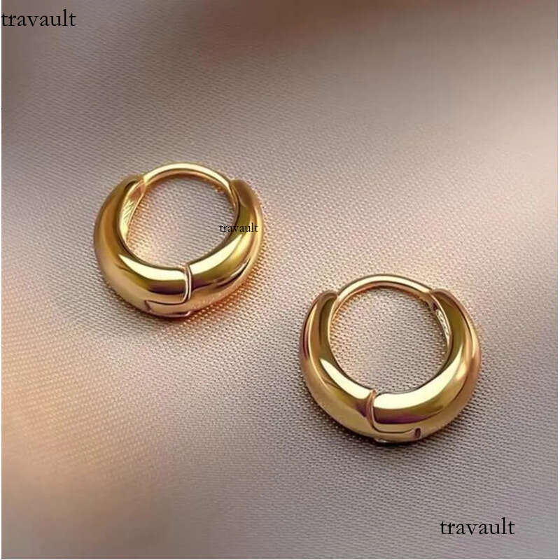DHCollections Trends Minimalist French Hie Quality PVD Gold Plated Stainless Steel Hoop Earrings for Women Girls