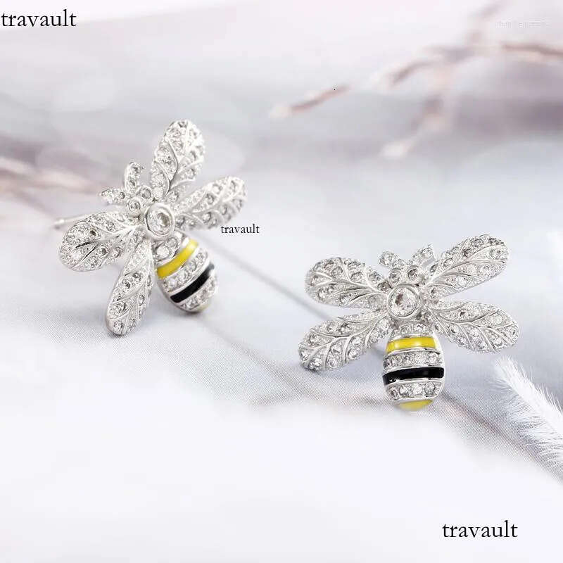 Stud Earrings REETI Sterling Sier Bee Zircon For Women 2023 Trend Personality Lady Fashion Jewelry