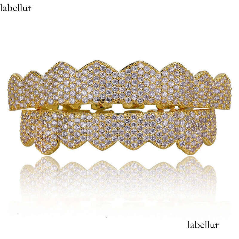 Grillz Dental Grills Exclusive Customization Moissanite Teeth Iced Out Hop Sier Decorative Braces Real Dia 9b