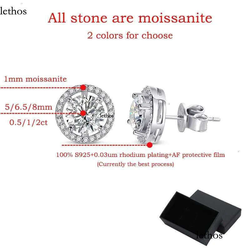 Smyoue 2CT Certified Moissanite Stud Earrings for Women Platinum Plating Sterg Sier Dia Ear Studs Wedding Fine Jewelry 15