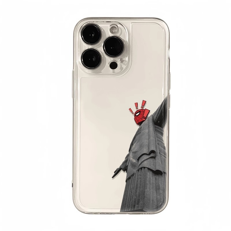 Case For Iphone 17 Stone Statue Spider Designed Pattern Soft Anti-scratch Phone Case optimally adapted to The Shape of The Mobile Phone, Partially Tra