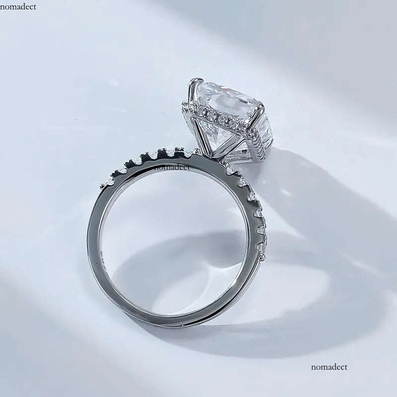 2024 Choucong Wedding Rings Elegant Jewelry Sparkling Pure 100% Sterling Sier Natural Moissanite Dia Gemstones Party Women Engagement Ring Gift 2e