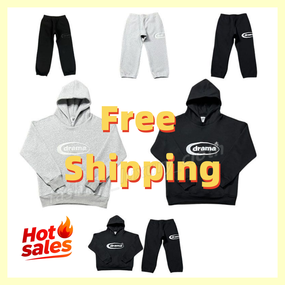 Free Shipping Men's Hoodies High Street Trendy Drama Hooded Sweatshirt Casual Embroidery Logo Quality Big Pocket Loose Fleece