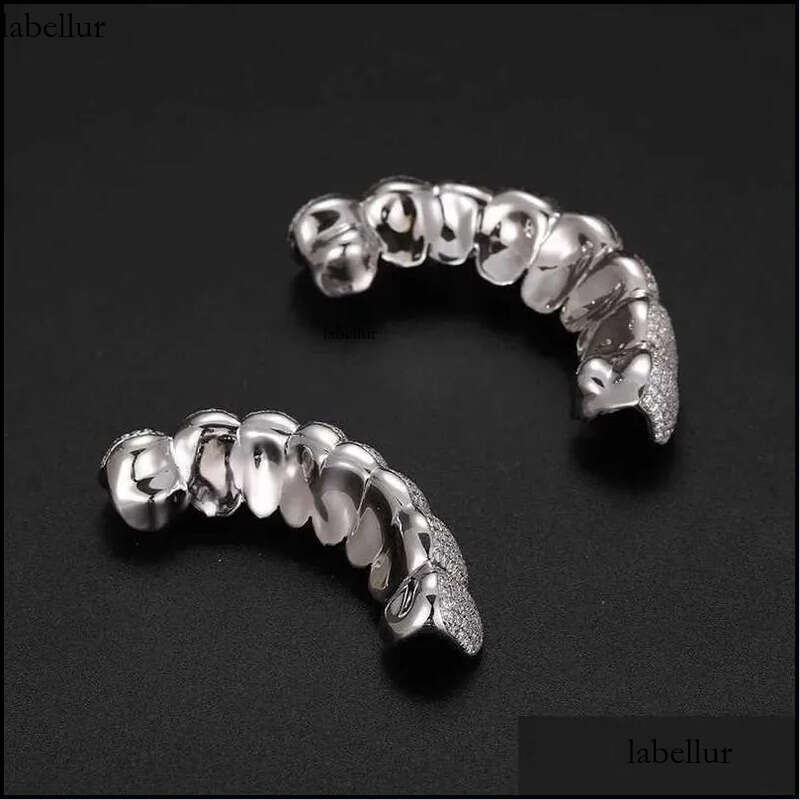 Grillz Dental Grills Exclusive Customization Moissanite Teeth Iced Out Hop Sier Decorative Braces Real Dia 9b